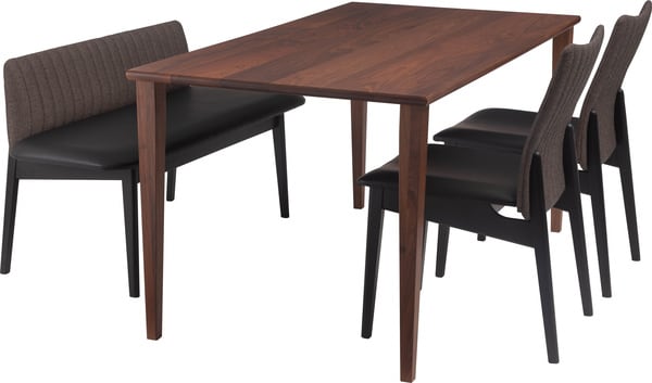 ダイニングチェア 背付ベンチ 幅118×奥行52.5×高さ65cm ダイニング家具 完成品 組立不要