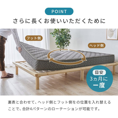 マットレス セミダブル(両面ポケット) (約)幅120×奥行195×高さ20cm
