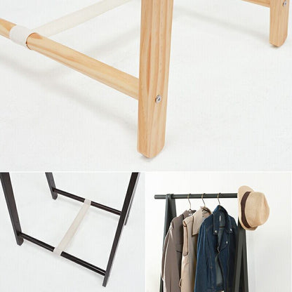 ハンガーラック ハンガーラック-MHR-天然木 80×47×150cm 衣類収納 折りたたみ 全3色