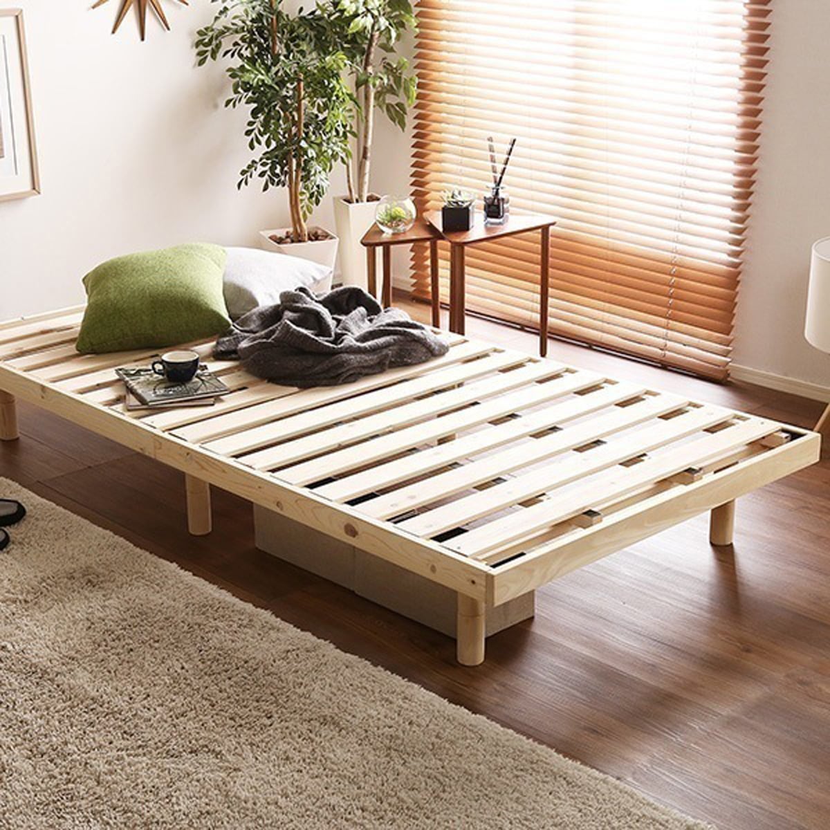 マット 総檜脚付きすのこベッド(シングル) 100×37×16cm 家具 インテリア ベッド すのこ