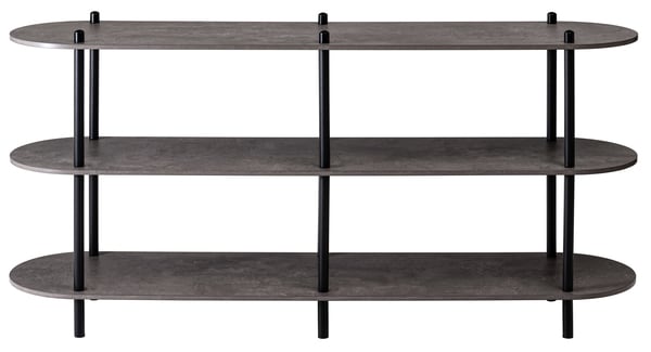 ストレージ オープンラック3段 幅155×奥行38×高さ76cm リビング収納 3段 ブラック