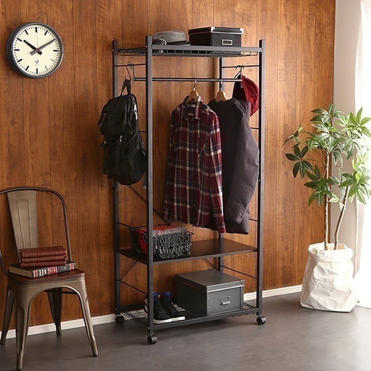ハンガーラック75cm幅 インテリア 収納 家具 ハンガーラック コートハンガー おしゃれ 収納棚