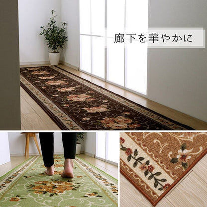廊下敷 撥水キャンベル マット BE 60X540 60×540cm ラグマット カーペット ラグ