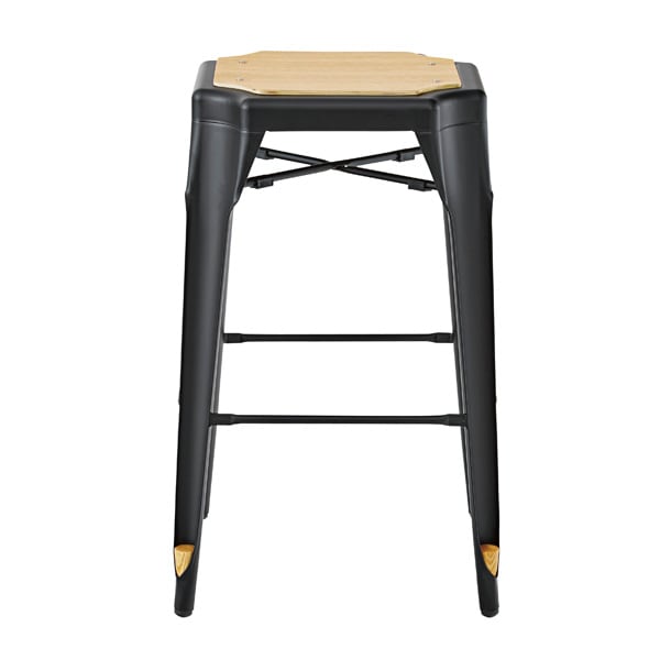 ダイニングチェア ハイスツール 幅44×奥行42×高さ72cm ダイニング家具 完成品 ブラック スタッキング スチール