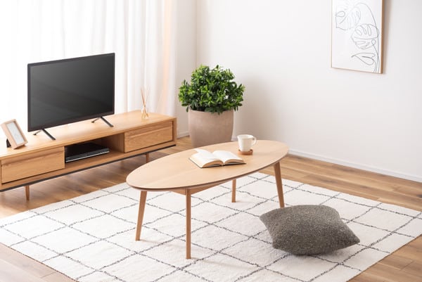 オーバルテーブル 幅120×奥行55×高さ38cm テーブル ローテーブル センターテーブル 北欧