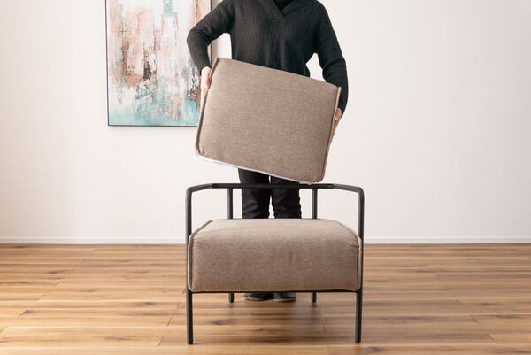 ソファー ラウンジチェア 幅64×奥行77×高さ80cm ローソファー フロアソファー 北欧 完成品 スチール