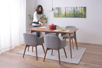 カラメリ ダイニングテーブル 幅150×奥行80×高さ72cm ダイニング家具 ブラウン ナチュラル 天然木