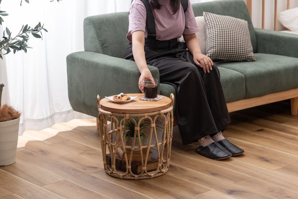 バスケットテーブル 幅43×奥行43×高さ42cm テーブル ローテーブル センターテーブル 完成品