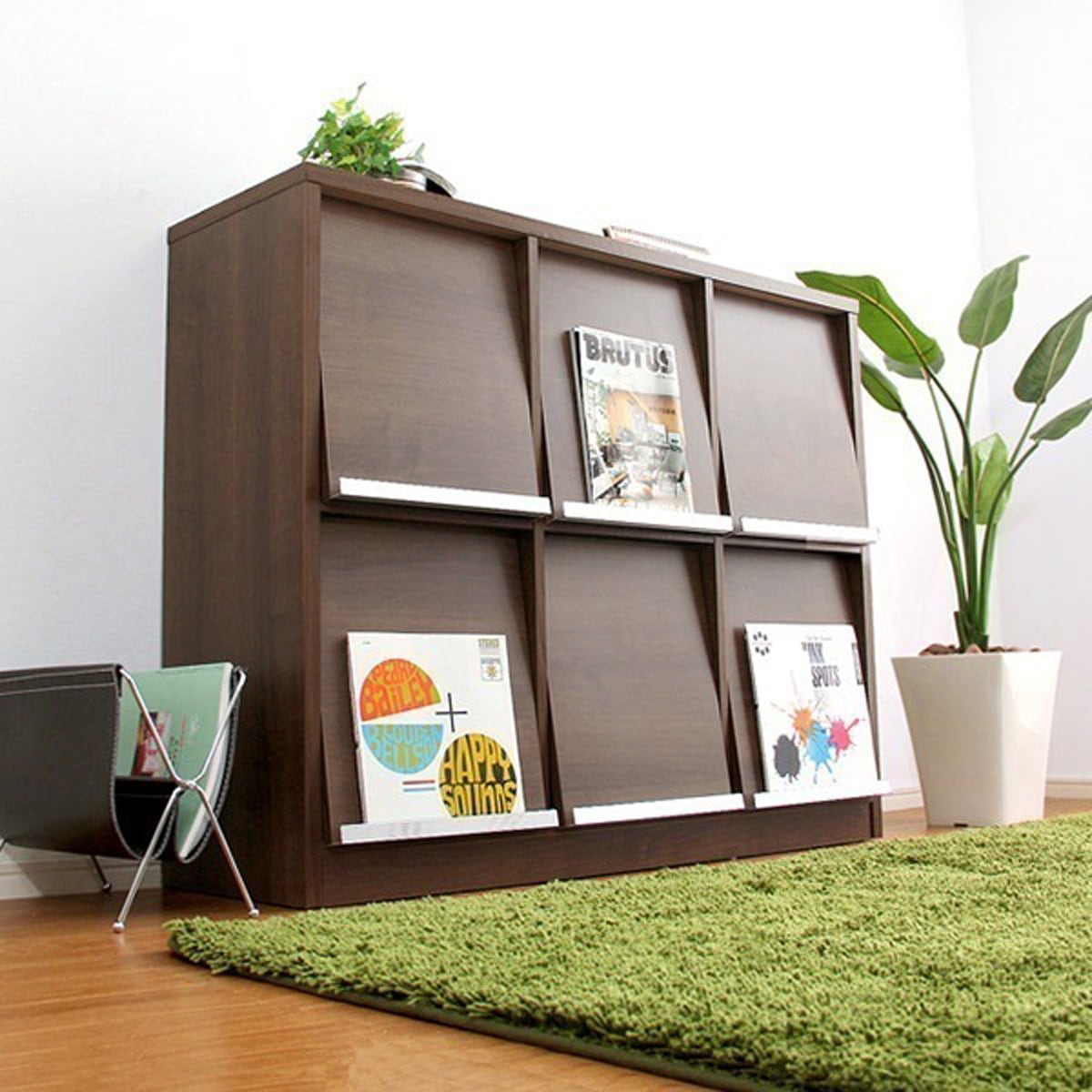 ラック 収納家具 フラップ扉6枚タイプ 123x24x40cm 本棚 ブックラック フラップ 収納棚