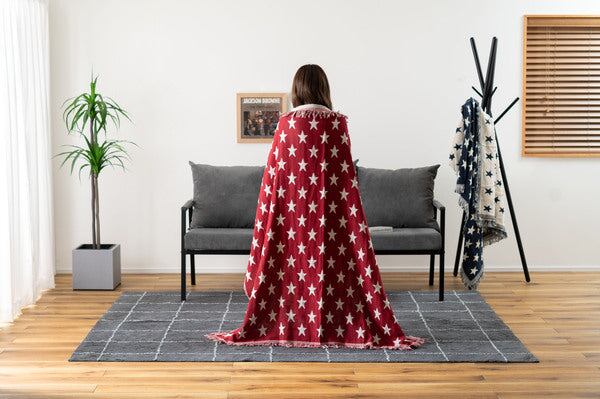 ファブリック シートブランケット 完成品 ポリエステル 約W130×D150 レッド