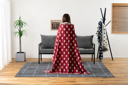 ファブリック シートブランケット 完成品 ポリエステル 約W130×D150 レッド