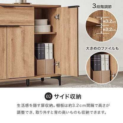 キャビネット (約)幅120×奥行40×高さ82cm 全2色