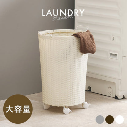 キッチン収納 バスケットワゴン (約)幅45(取手含む)×奥行39×高さ61(取手含む)cm 全3色 キャスター付き スチール