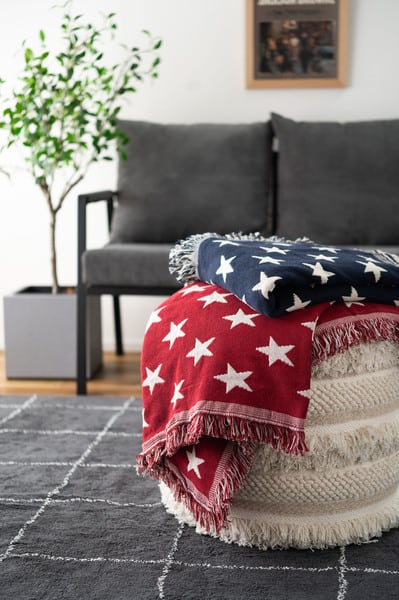 ファブリック シートブランケット 完成品 ポリエステル 約W130×D150 レッド