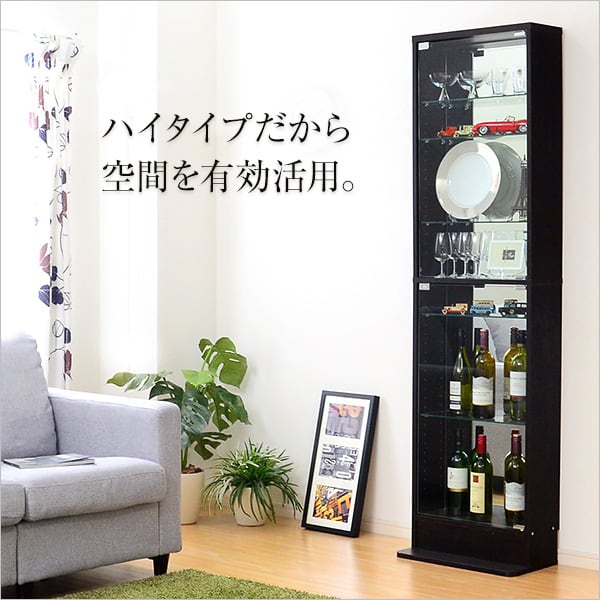 コレクションラック 浅型ハイタイプ コレクションケース 壁面収納 ディスプレイケース リビング収納