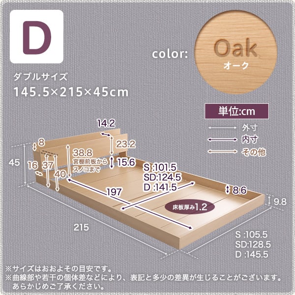 デザインフロアベッド Dサイズ インテリア ベッド フロアベッド おしゃれ 抗菌
