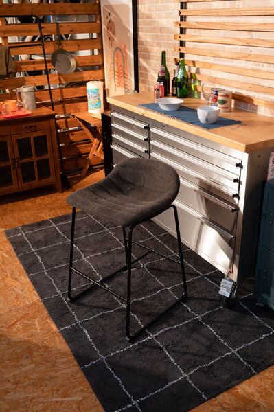 ダイニングチェア カウンターチェア ダイニング家具 幅48.5×奥行50×高さ77.5cm チャコールブラウン スチール