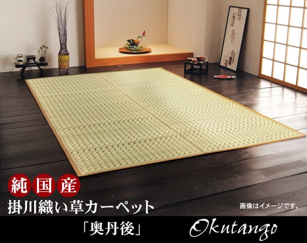 花ござ 奥丹後 江戸間3畳 BE 174X261 174×261cm ラグマット カーペット ラグ