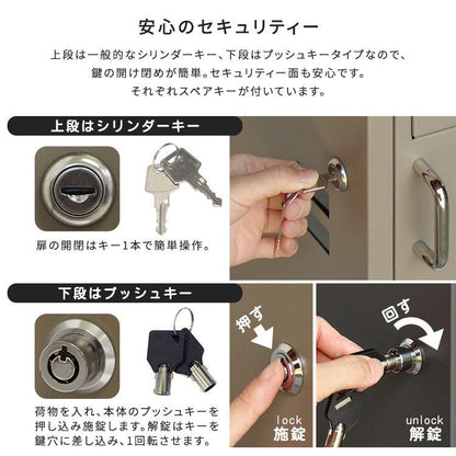 ポスト付きスクエア型宅配ボックス 宅配2段タイプ 防水 完成品 スチール