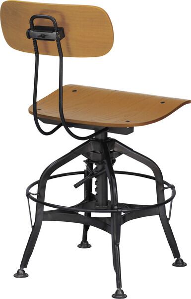 ダイニングチェア 幅50×奥行53×高さ77cm ダイニング家具 完成品 ブラウン 昇降式 スチール