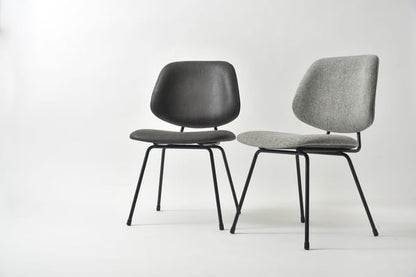 ダイニングチェア 幅50×奥行58×高さ81cm ダイニング家具 完成品 ブラック レザー