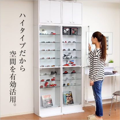 コレクションラック 浅型ハイタイプ セット(本体+上置き) コレクションケース 壁面収納 収納棚