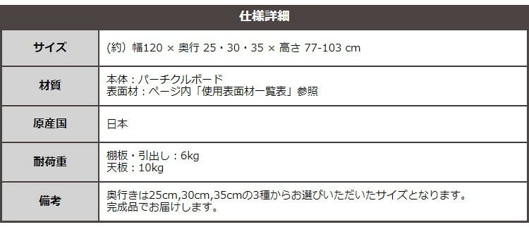 ラック セミオーダーカウンター下収納ぴったりくん キャビネット 幅120cm×奥行35cm 食器棚 完成品