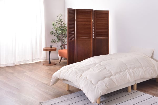 スクリーン 4連 幅40×奥行4×高さ160cm パーテーション 完成品 組立不要 ブラウン 全3色