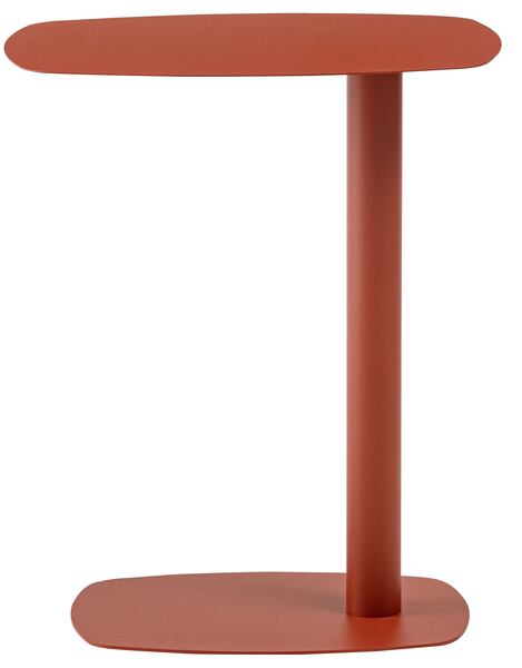 サイドテーブル 幅28×奥行42×高さ50.5cm ベージュ ダークグレー オレンジ スチール
