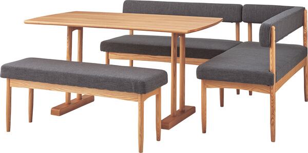 ダイニングチェア エコモ ベンチ 幅110×奥行35×高さ44cm ダイニング家具 ブラウン グレー 天然木