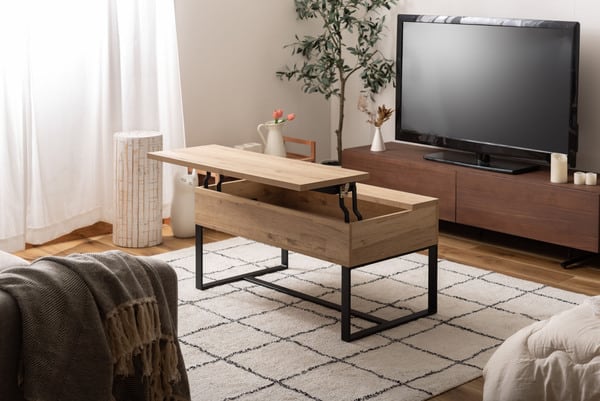 2WAY テーブル 幅90×奥行50×高さ46cm ローテーブル センターテーブル リビングテーブル