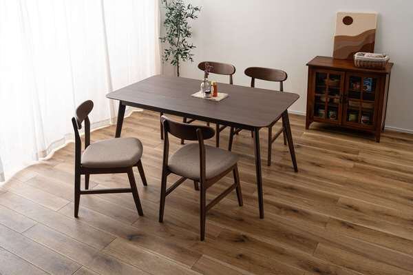ダイニングチェア 幅46×奥行53×高さ80cm 回転チェア ブラウン 完成品 天然木