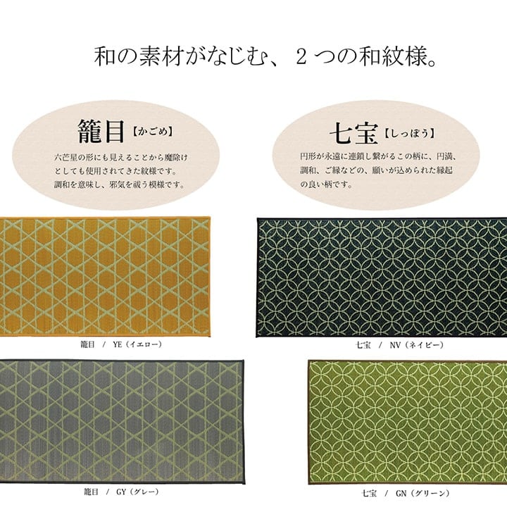 キッチンマット F籠目 YE 60X120 60×120cm ラグマット カーペット ラグ 絨毯
