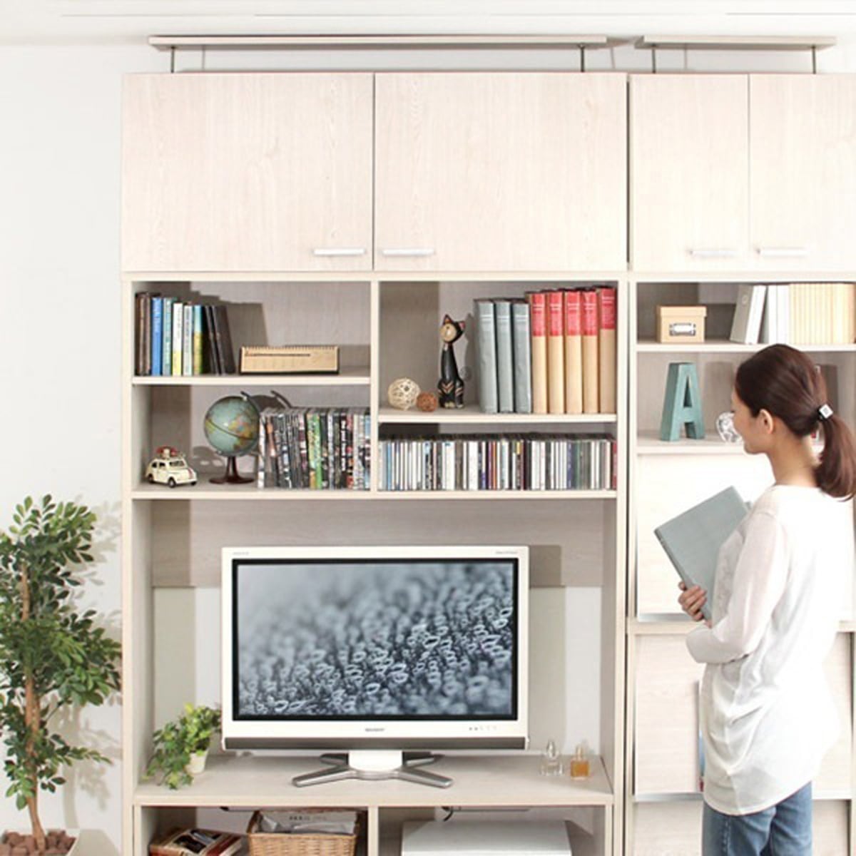 ラック 収納家具 上置き125cm 132x54x13.5cm ディスプレイラック 壁面収納 上置き