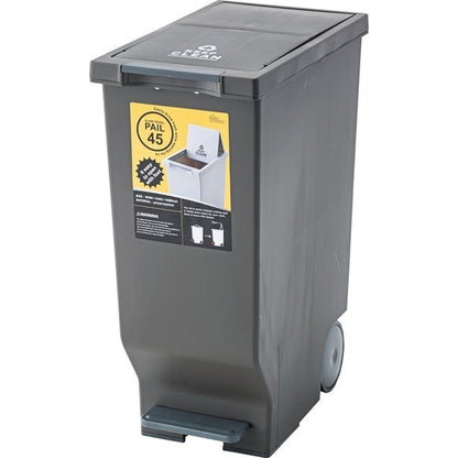 ダストボックス スライドペダルペール45L 幅26×奥行44.5×高さ58cm 日用品 完成品 屋外