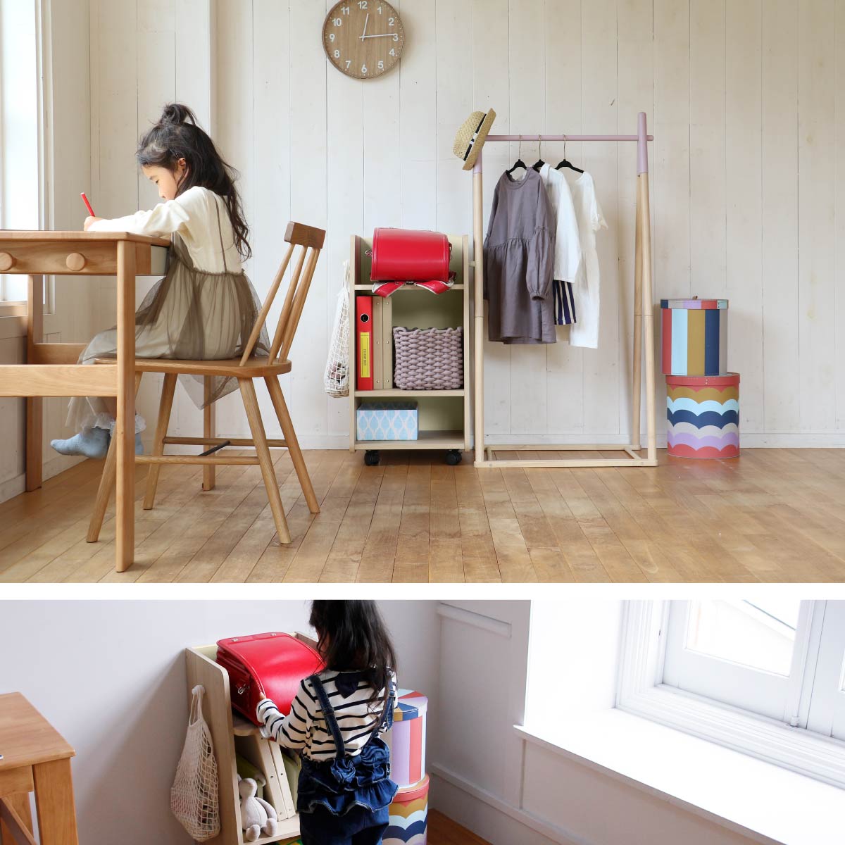 ラック Kids Schoolbag Rack Slim -stella- シェルフ