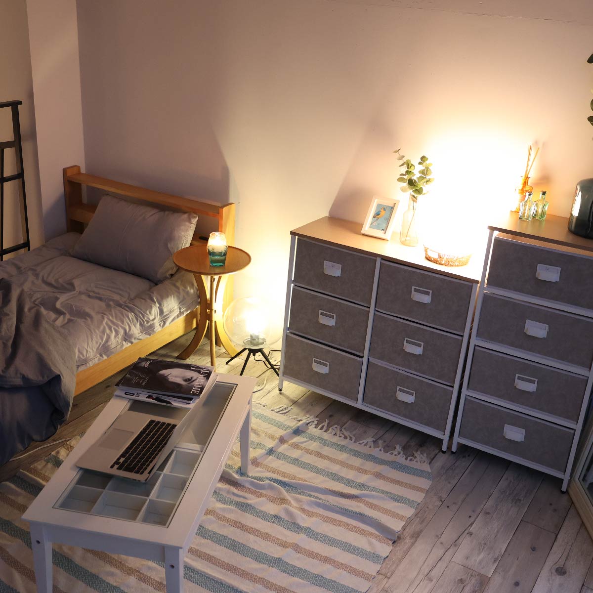セラミック風チェスト4段(W20) 衣類収納 4段 チェスト K-3584 W20