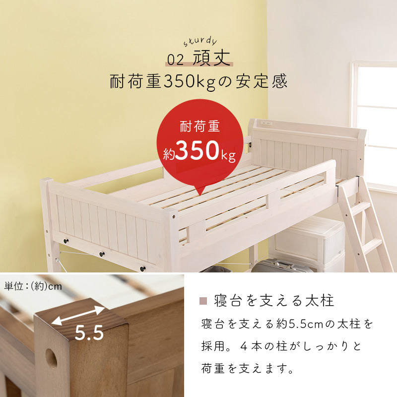ベッド ロフトベッド MB-5081-S ベッドフレーム すのこベッド