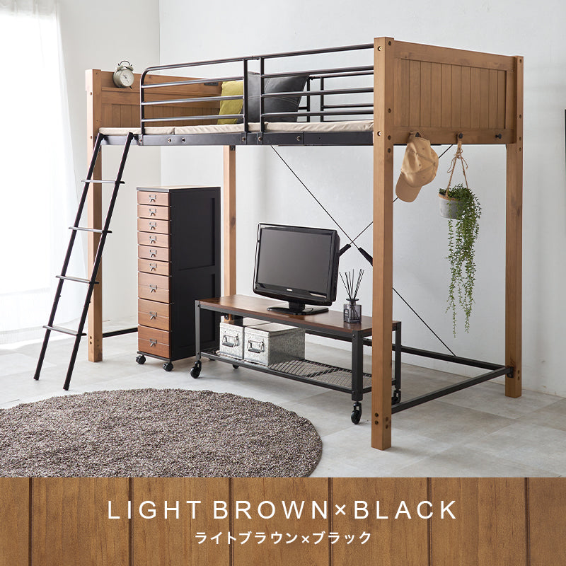 ベッド ロフトベッド MB-5158 (約)幅105.5×奥行213×高さ162×床面高125.5cm 全2色