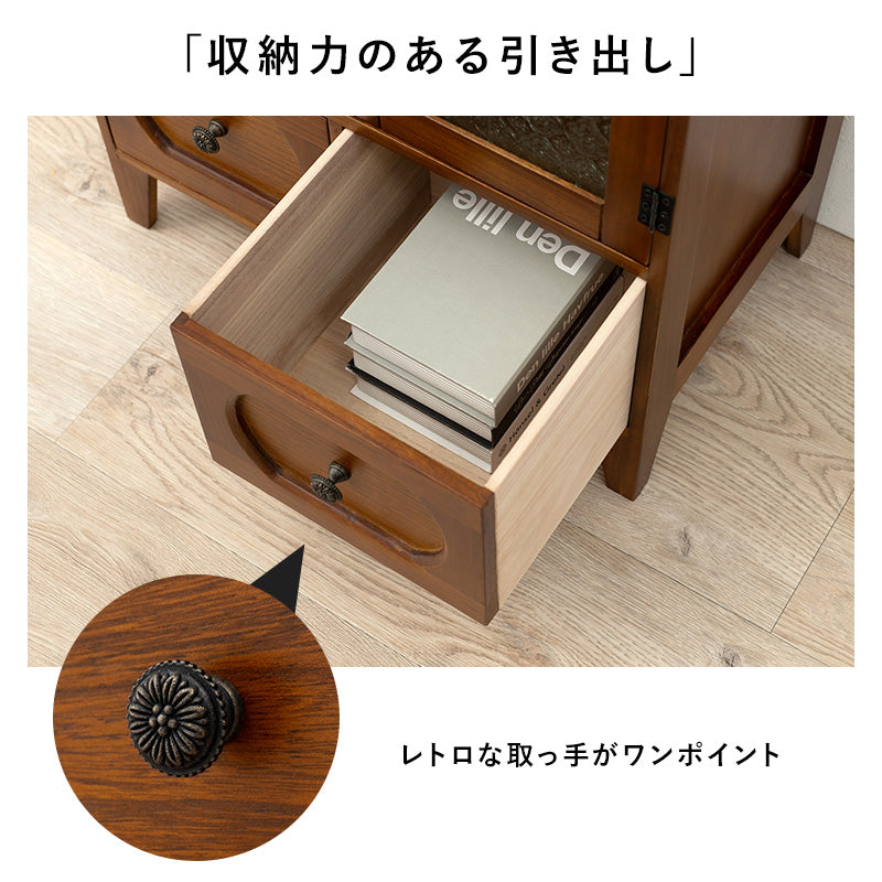 キャビネット レトロシリーズ キャビネット MCC-5187BR (約)幅60×奥行35×高さ80cm