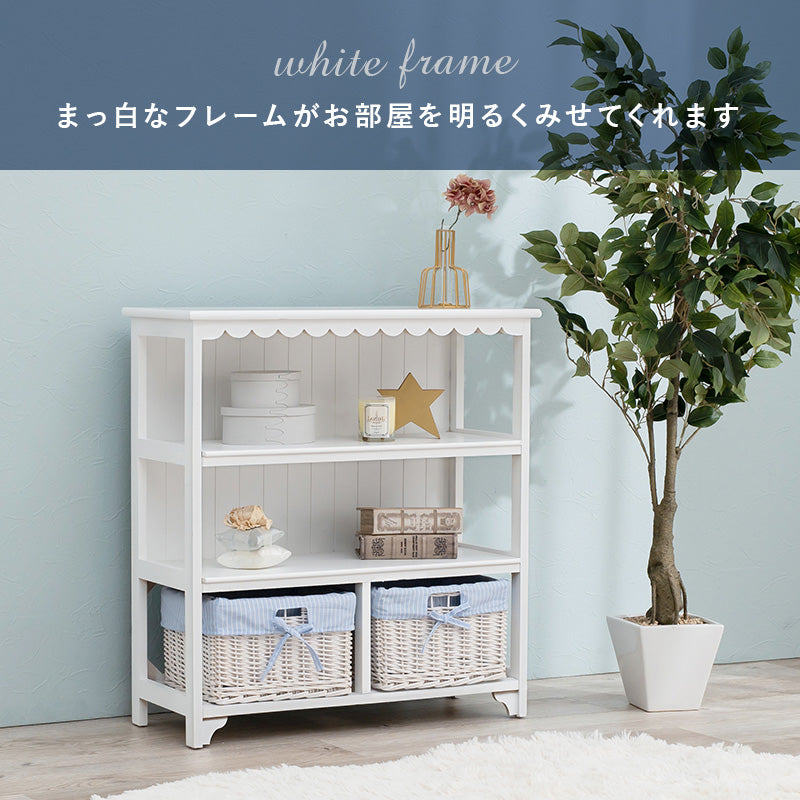 キャビネット キャビネット(ホワイト) MCC-5780WH (約)幅70×奥行30×高さ75cm