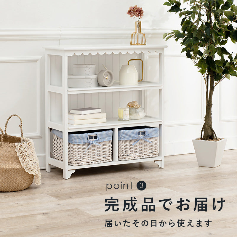 キャビネット キャビネット(ホワイト) MCC-5780WH (約)幅70×奥行30×高さ75cm