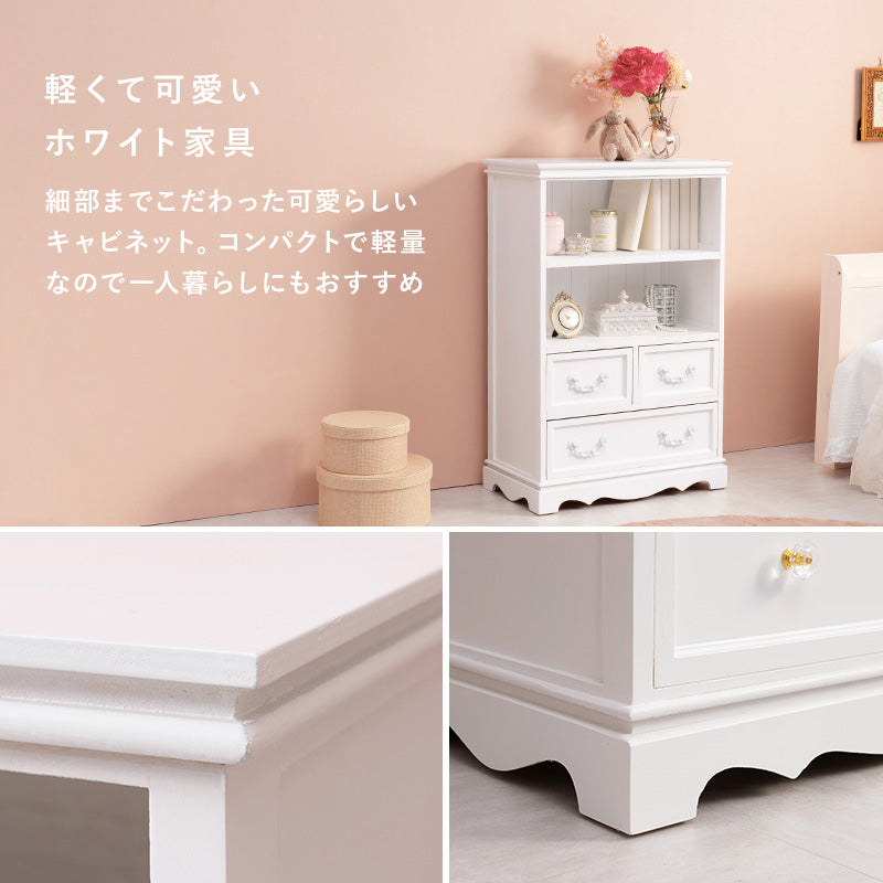 キャビネット キャビネット(クリスタル取っ手) MCC-6594 (約)幅60×奥行33.5×高さ91cm