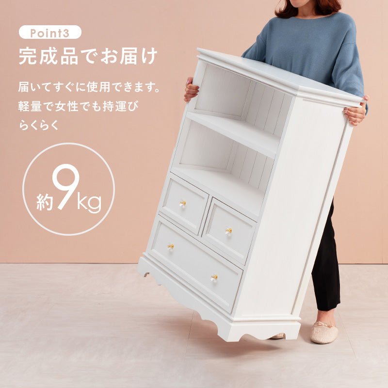 キャビネット キャビネット(クリスタル取っ手) MCC-6594 (約)幅60×奥行33.5×高さ91cm
