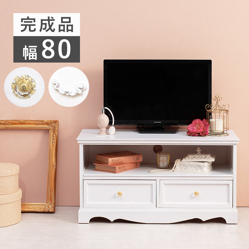 テレビ台 テレビ台(クリスタル取っ手) MTV-6592 (約)幅80×奥行33.5×高さ42cm