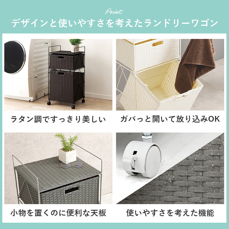 日用品・雑貨 ランドリー RAN-2457 (約)幅40×奥行35×高さ80cm 全3色