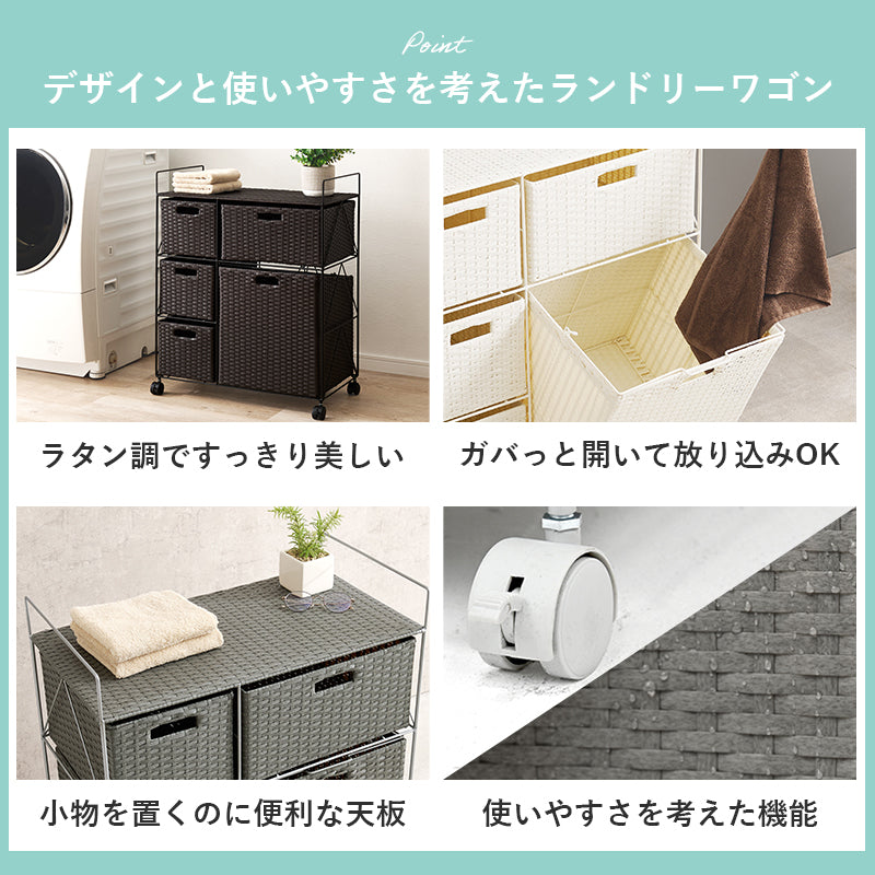 日用品・雑貨 ランドリー RAN-2458 (約)幅65×奥行35×高さ80cm 全3色