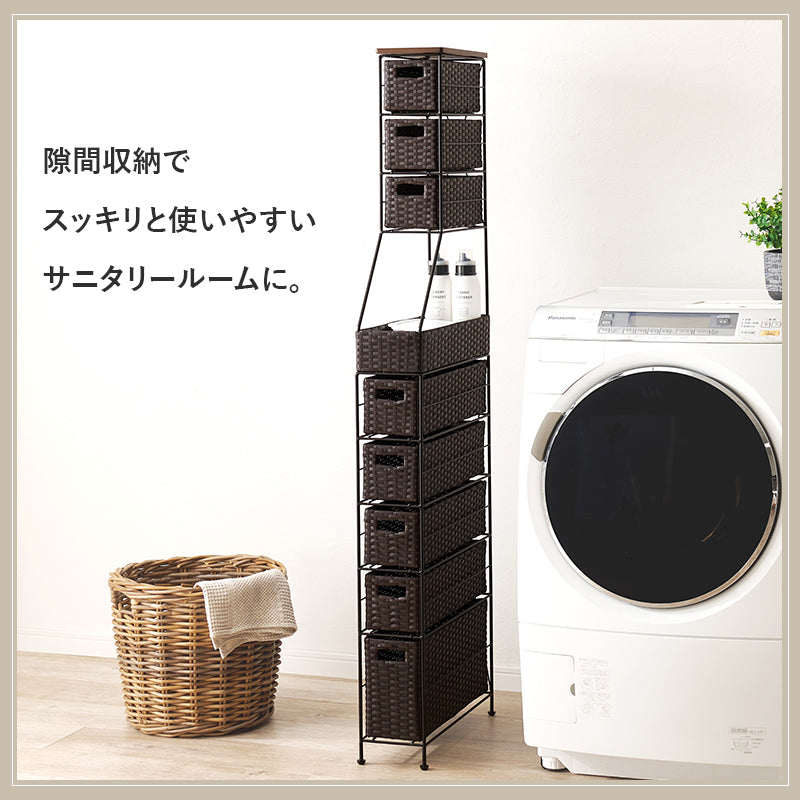 衣類収納 ランドリーチェスト RAN-2459 (約)幅15×奥行45×高さ154cm 全3色