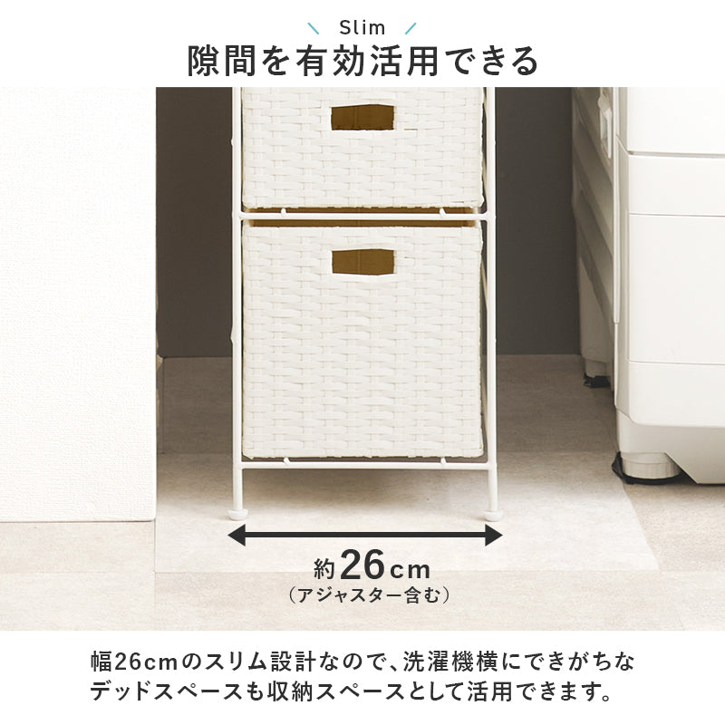 衣類収納 ランドリーチェスト RAN-2461 (約)幅25×奥行45×高さ154cm 全2色