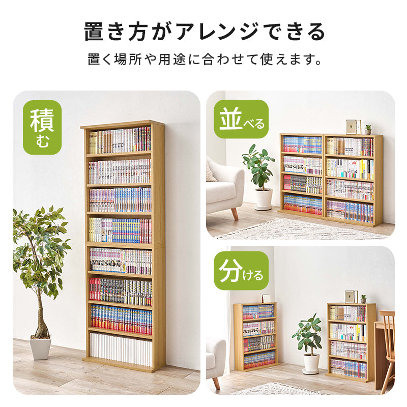 リビング収納 ブックラック 2台組 RCC-1515 (約)幅60×奥行22×高さ90cm/1台 全3色